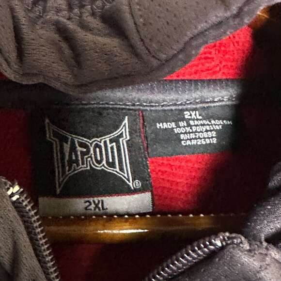 Tapout MMA Retro Hoodie Men 2XL Red Grey Full Zip Hooded Active Gym Wear Boxing - Picture 3 of 9